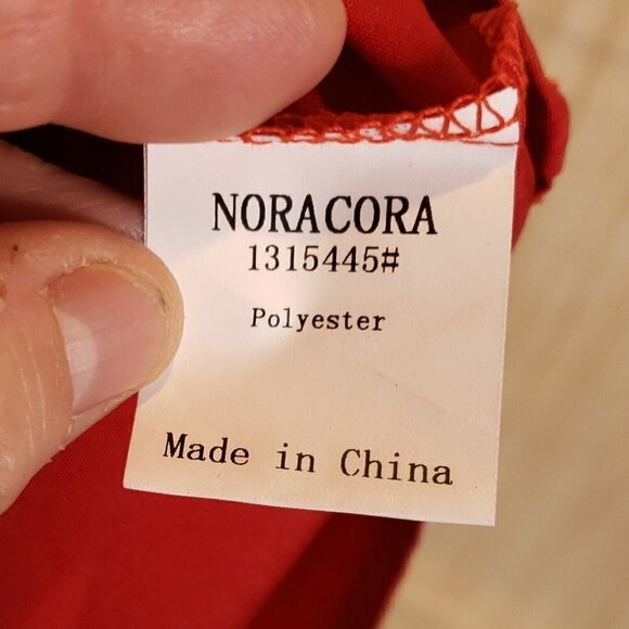 Noracora Womens New Red Elbow Length Crochet Detail Top Large - Picture 6 of 7